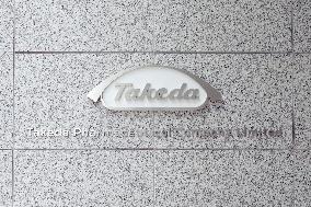 Takeda Pharmaceutical signage and logo